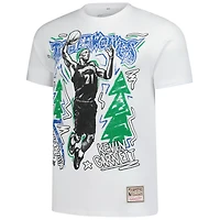 T-shirt blanc pour homme Mitchell & Ness Kevin Garnett des Minnesota Timberwolves Hardwood Classics Chalked Up