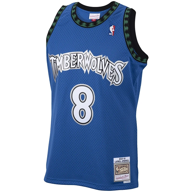 Men's Mitchell & Ness Latrell Sprewell Blue Minnesota Timberwolves 2003/04 Hardwood Classics Swingman Jersey