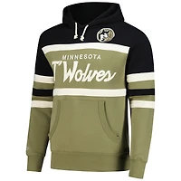 Men's Mitchell & Ness Olive/Black Minnesota Timberwolves Double Clutch Head Coach Hoodie