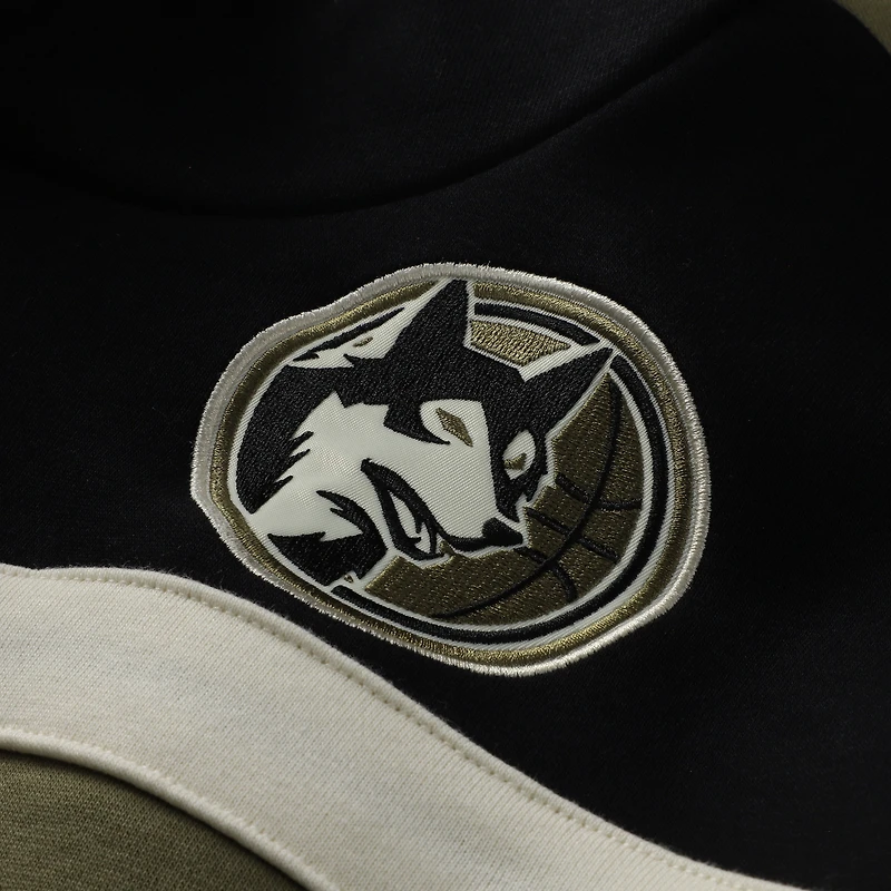 Men's Mitchell & Ness Olive/Black Minnesota Timberwolves Double Clutch Head Coach Hoodie