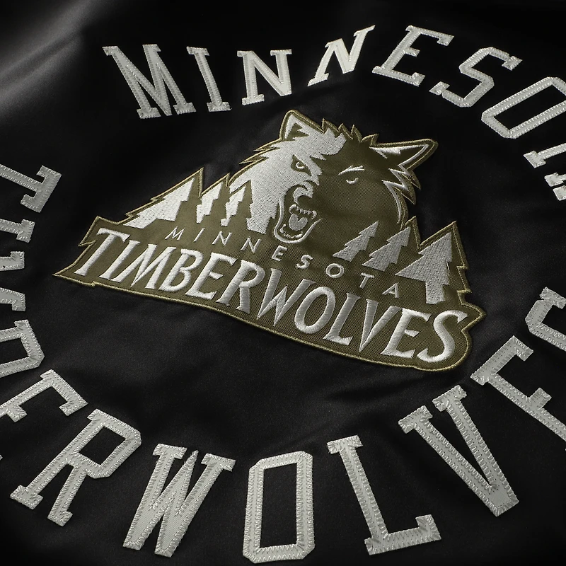 Men's Mitchell & Ness Olive/Black Minnesota Timberwolves Double Clutch Head Coach Hoodie
