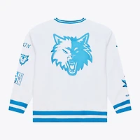 Sweat-shirt polaire arctique Mitchell & Ness blanc Minnesota Timberwolves pour homme