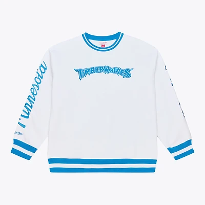Sweat-shirt polaire arctique Mitchell & Ness blanc Minnesota Timberwolves pour homme