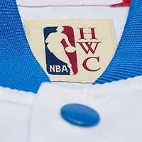 Veste légère en satin à boutons-pression Mitchell & Ness blanche Minnesota Timberwolves pour homme
