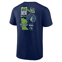 T-shirt bleu marine pour homme des Minnesota Timberwolves Split Zone