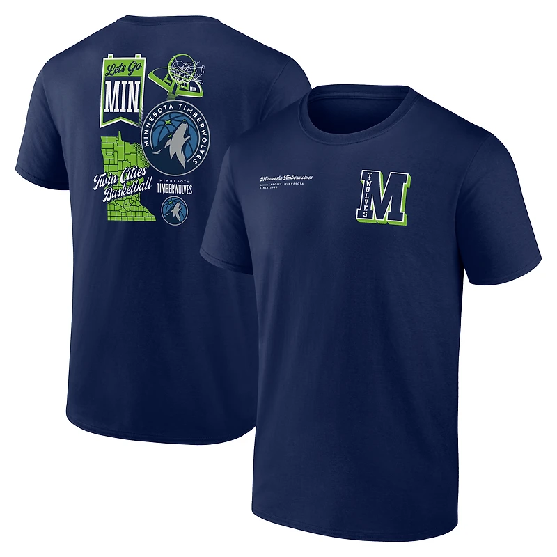 Men's Navy Minnesota Timberwolves Split Zone T-Shirt