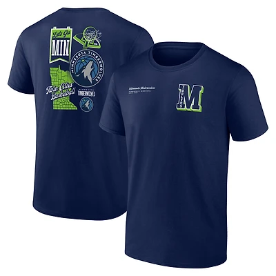 Men's  Navy Minnesota Timberwolves Split Zone T-Shirt