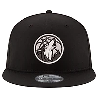 Men's New Era Black/White Minnesota Timberwolves 9FIFTY Snapback Hat