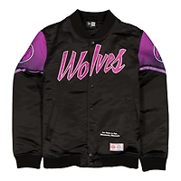 Veste New Era noire pour homme Minnesota Timberwolves 2025/26 City Edition en satin à boutons-pression