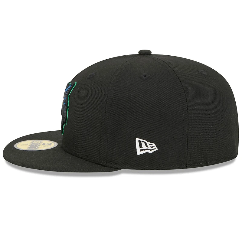 Casquette ajustée New Era noire Minnesota Timberwolves 2025/26 Classic Edition Jersey Hook 59FIFTY pour homme
