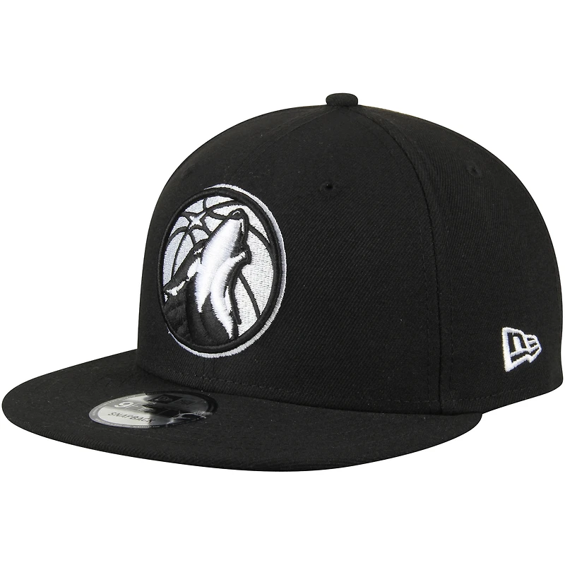 Casquette réglable Snapback Minnesota Timberwolves 9FIFTY pour homme New Era noire