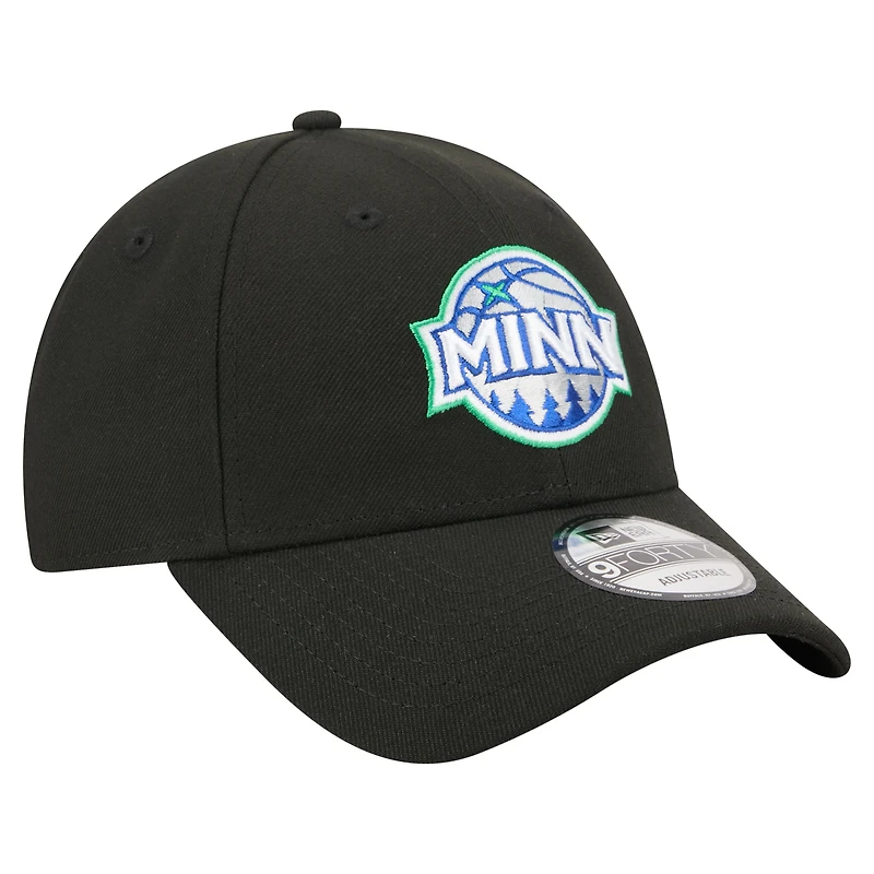 Casquette ajustable New Era 9FORTY noire pour homme, Minnesota Timberwolves