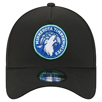 Men's New Era Black Minnesota Timberwolves A-Frame 9FORTY Adjustable Hat