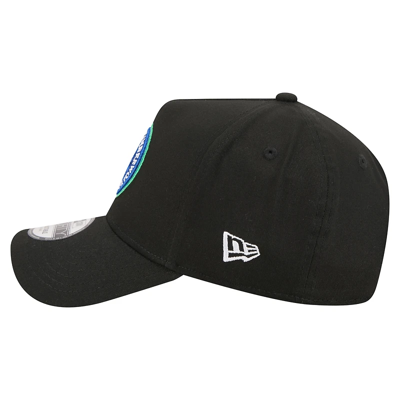 Men's New Era Black Minnesota Timberwolves A-Frame 9FORTY Adjustable Hat