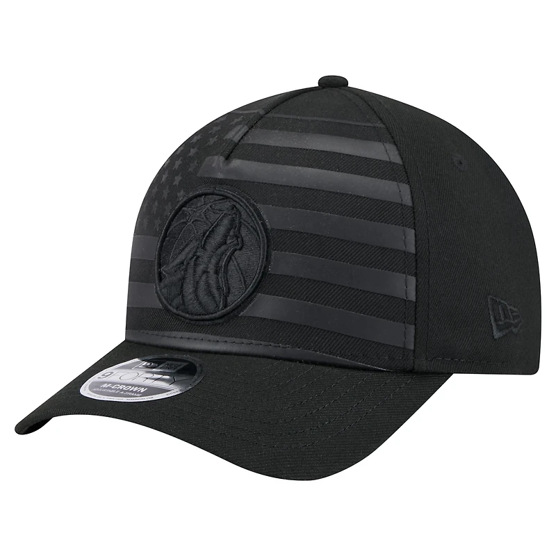 Casquette ajustable A-Frame 9FORTY Game Day Flag des Timberwolves du Minnesota pour homme de New Era noire