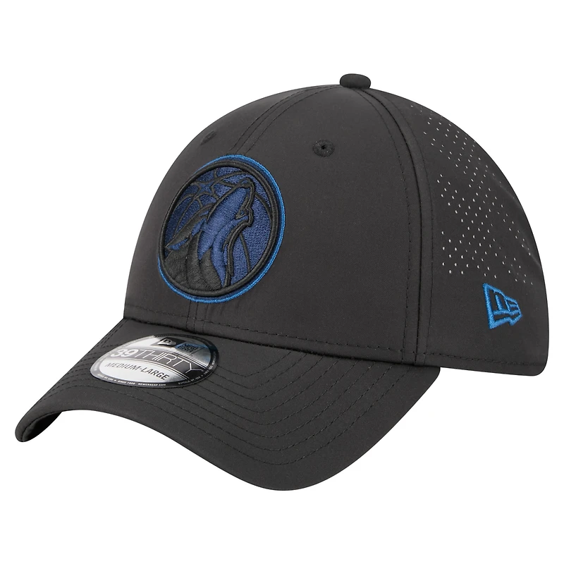 Men's New Era Black Minnesota Timberwolves Night 39THIRTY Flex Hat