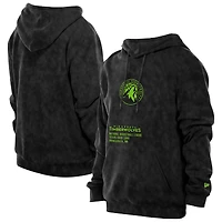 Men's New Era  Black Minnesota Timberwolves Sport Night Mineral Wash Pullover Hoodie