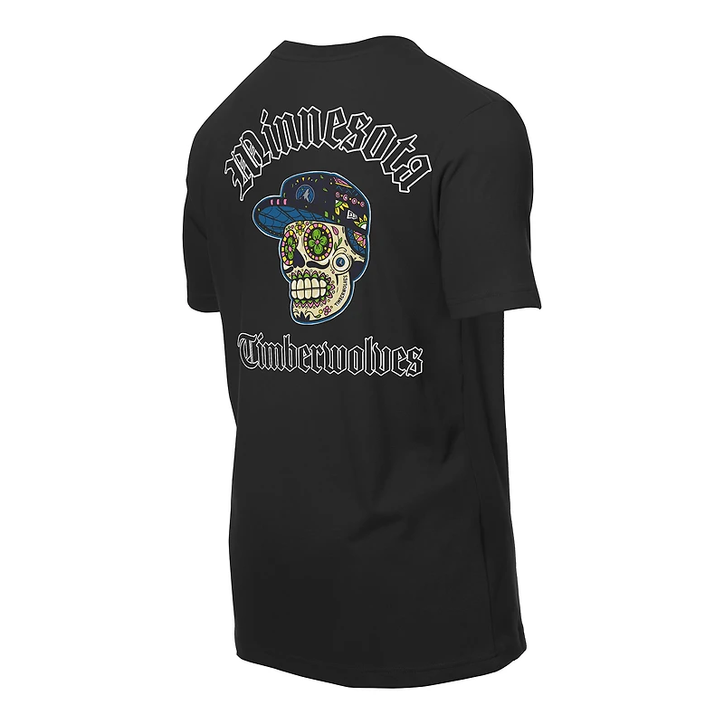 Men's New Era Black Minnesota Timberwolves Sugar Skulls T-Shirt