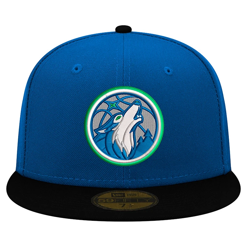 Men's New Era Blue/Black Minnesota Timberwolves 59FIFTY Fitted Hat