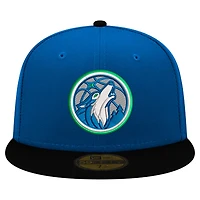 Men's New Era Blue/Black Minnesota Timberwolves 59FIFTY Fitted Hat