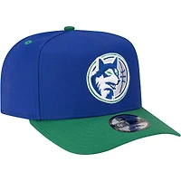 Men's New Era  Blue/Green Minnesota Timberwolves 80s Throwback A-Frame 9FIFTY Snapback Hat
