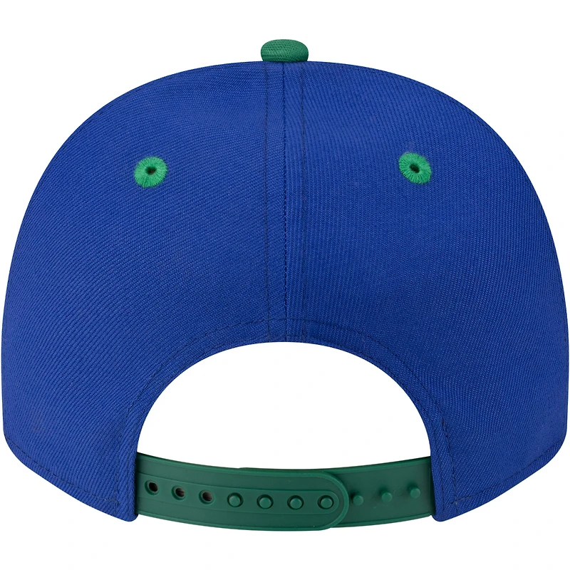 Men's New Era  Blue/Green Minnesota Timberwolves 80s Throwback A-Frame 9FIFTY Snapback Hat
