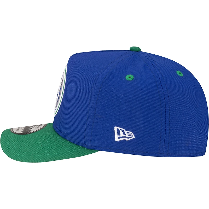 Men's New Era  Blue/Green Minnesota Timberwolves 80s Throwback A-Frame 9FIFTY Snapback Hat