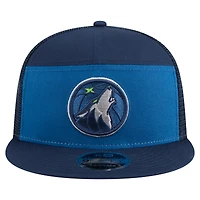 Men's New Era  Blue/Navy Minnesota Timberwolves Outdoor Split Panel 9FIFTY Snapback Trucker Hat