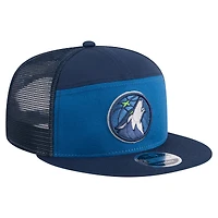 Men's New Era  Blue/Navy Minnesota Timberwolves Outdoor Split Panel 9FIFTY Snapback Trucker Hat