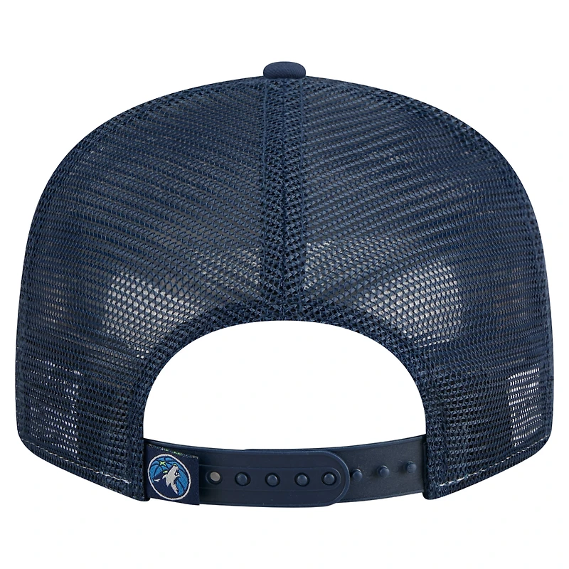Men's New Era  Blue/Navy Minnesota Timberwolves Outdoor Split Panel 9FIFTY Snapback Trucker Hat