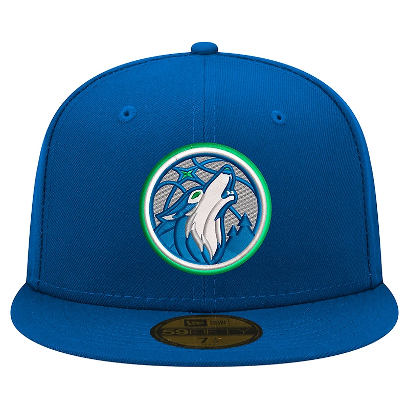 Casquette ajustée New Era 59FIFTY bleue pour homme, Minnesota Timberwolves