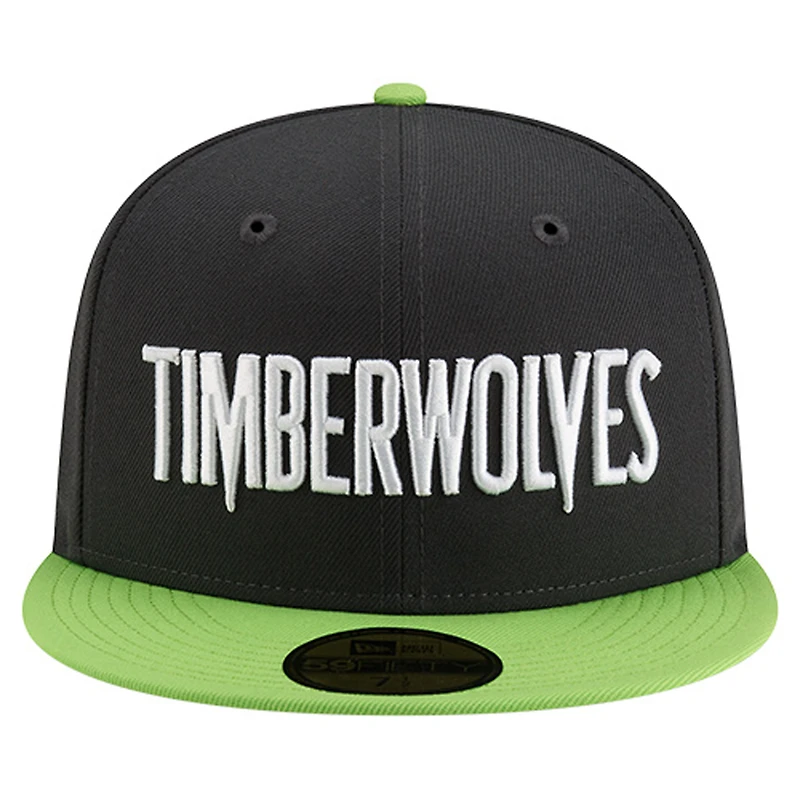 Men's New Era  Charcoal Minnesota Timberwolves Statement Edition Jersey Hook 59Fifty Fitted Hat