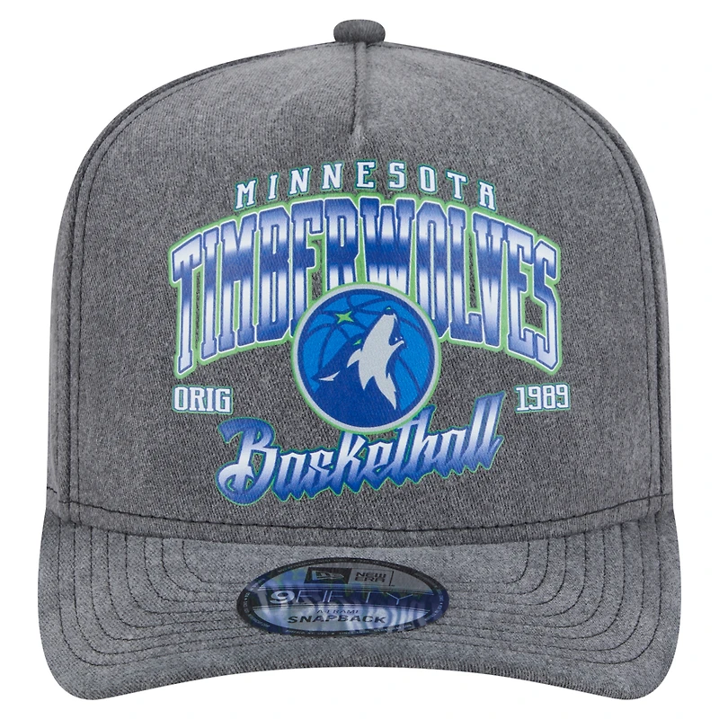Casquette snapback pré-courbée 9FIFTY des Minnesota Timberwolves de New Era pour homme, couleur anthracite