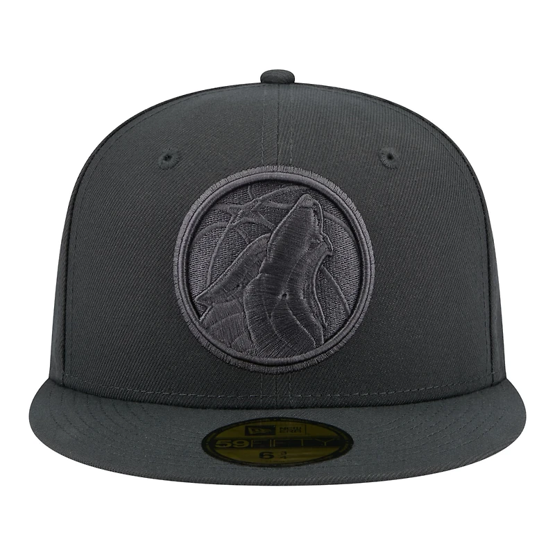 Casquette ajustée New Era 59FIFTY pour homme, coloris anthracite Minnesota Timberwolves.