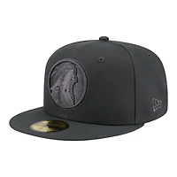 Men's New Era  Charcoal Minnesota Timberwolves Tonal Color Pack 59FIFTY Fitted Hat