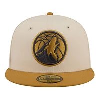 Casquette ajustée New Era 59FIFTY pour homme, coloris crème/beige Minnesota Timberwolves, lot de deux