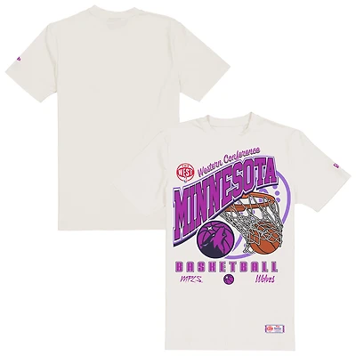 T-shirt vintage oversize New Era crème Minnesota Timberwolves City Edition Remix pour homme