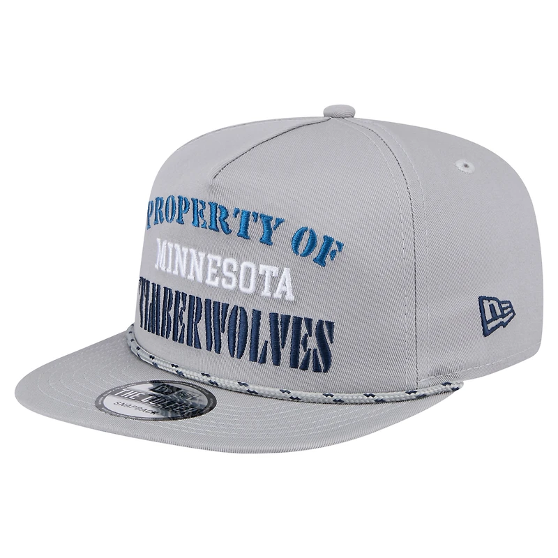 Men's New Era Gray Minnesota Timberwolves Throwback Property Of Golfer Snapback Hat