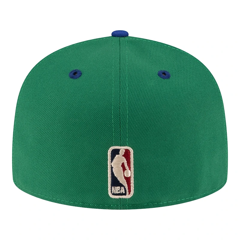 Casquette ajustée New Era verte et bleue pour homme Minnesota Timberwolves, style années 80, modèle 59FIFTY.