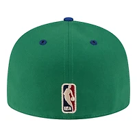 Casquette ajustée New Era verte et bleue pour homme Minnesota Timberwolves, style années 80, modèle 59FIFTY.