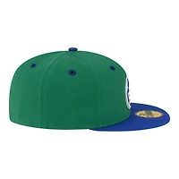 Casquette ajustée New Era verte et bleue pour homme Minnesota Timberwolves, style années 80, modèle 59FIFTY.