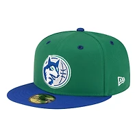 Casquette ajustée New Era verte et bleue pour homme Minnesota Timberwolves, style années 80, modèle 59FIFTY.