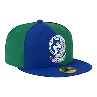 Men's New Era  Green/Blue Minnesota Timberwolves 80s Throwback Pinwheel 59FIFTY Fitted Hat