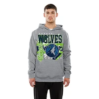 Men's New Era  Heather Gray Minnesota Timberwolves Injection Sport Classics Fleece Hoodie