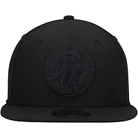 Casquette Snapback 9FIFTY New Era Minnesota Timberwolves pour homme, noir sur noir