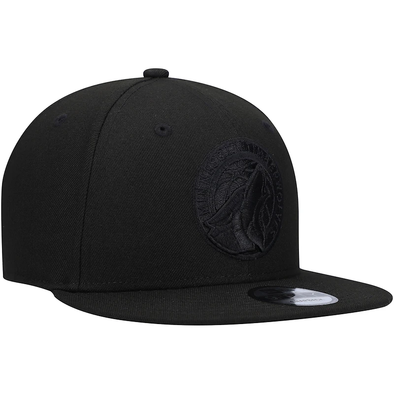 Casquette Snapback 9FIFTY New Era Minnesota Timberwolves pour homme, noir sur noir