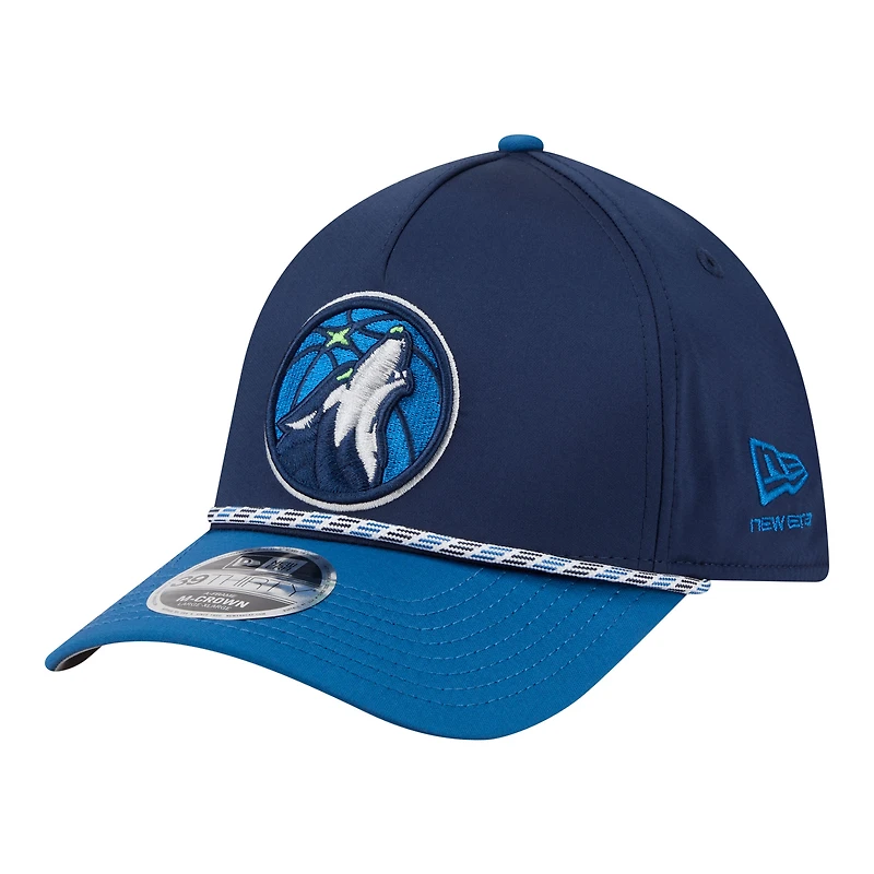 Men's New Era Navy/Blue Minnesota Timberwolves Rope Two-Tone M-Crown A-Frame 39THIRTY Flex Hat