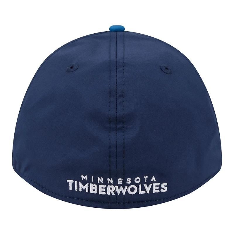 Men's New Era Navy/Blue Minnesota Timberwolves Rope Two-Tone M-Crown A-Frame 39THIRTY Flex Hat