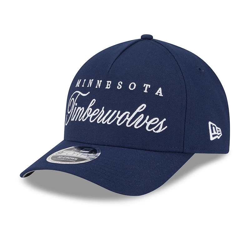 Casquette ajustable New Era bleu marine Minnesota Timberwolves 2025 NBA Draft M-Crown A-Frame 9FORTY pour homme