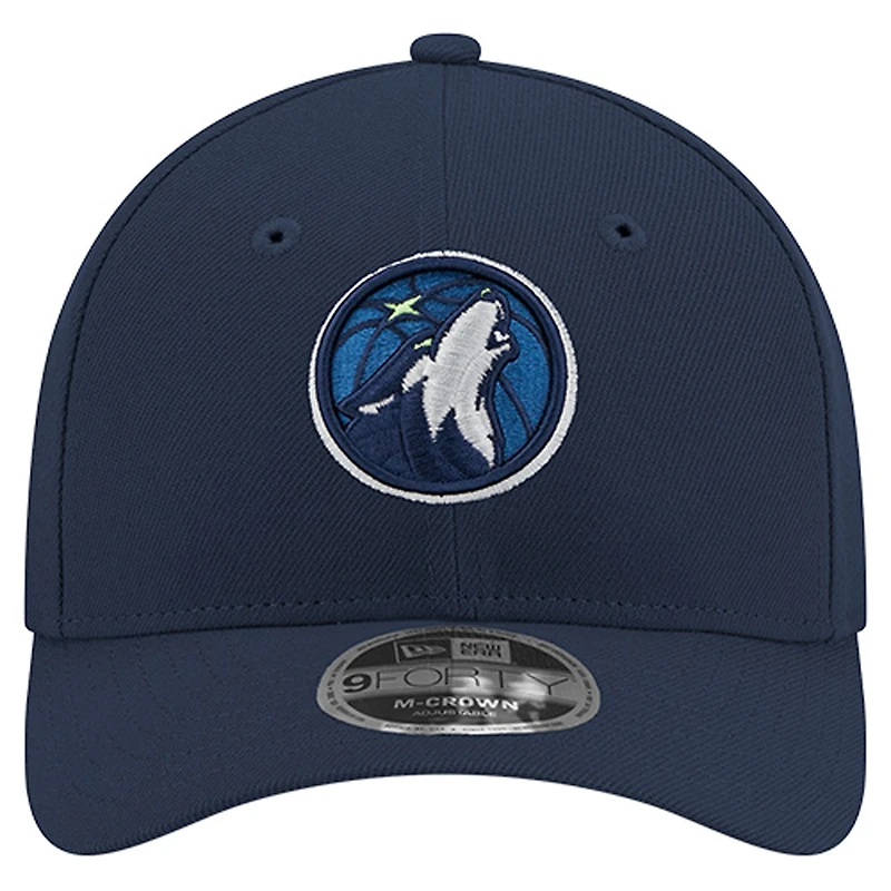 Men's New Era Navy Minnesota Timberwolves 9FORTY Stock M-Crown Adjustable Hat